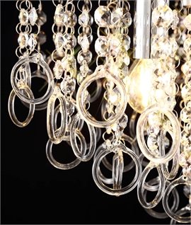 Flush Ceiling Chrome and Crystal Decorative Light