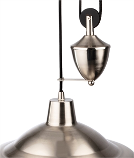 Rise and Fall Pendant Light with Curved Shade Dia 385mm