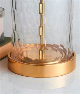 Table Light with Cut Glass Base and Brass Detailing