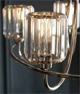 5 Swoop Arm Chandelier with Reflective Glass Shades