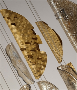5 Metre Drop - Elegant Glass and Gold Shade Light