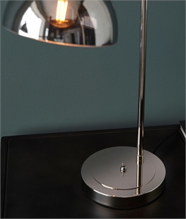 Mirrored Glass and Nickel Table Lamp