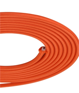 1m Orange Braided 2-Core 0.75mm Electrical Cable