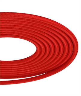 1m Red Braided 2-Core 0.75mm Electrical Cable