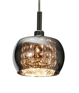 Transformative Glass Pendant Light with Crystal Detailing