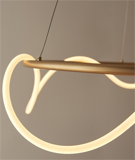 Satin Gold Circular Suspended Pendant with Flexible LED