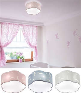 Nursery Flush Mounted Pattern Ceiling Light - Pastel Shades