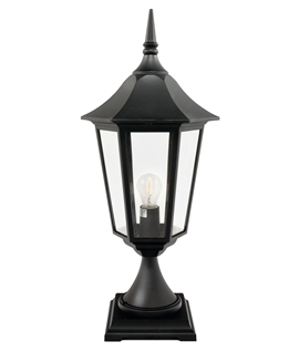 Traditional Black Exterior Lantern for Brick Piers and Pedestals