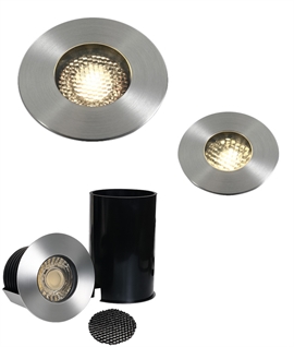316 Marine Stainless Steel COB LED Inground Light - IP67 Class 3, requires 350mA Driver