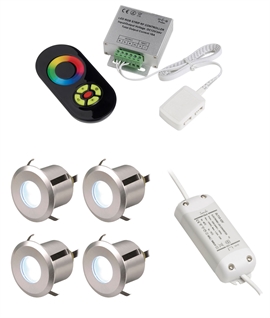 RGB LED Ground Light with Silver Finish - IP65 Rated