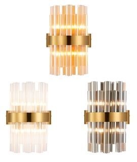 Brass Banded Glass Wall Light - 3 Options