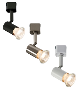 Cylindrical Track Spotlight for GU10 Mains Lamps