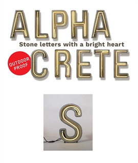 Neon Alphacrete Letters in Concrete by Seletti - IP44 Rated