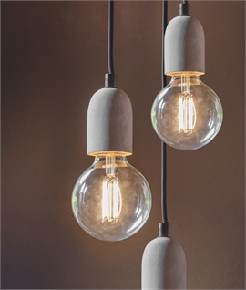 Industrial Bare Bulb Cluster Pendant with Smooth Cement Lamp Holders