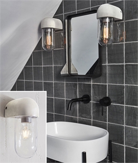 Urban Wall Light - Cast Concrete with Clear Glass - Use Inside or Out
