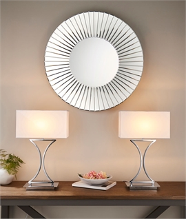 Slimline Chrome Table Lamp & Fabric Shade