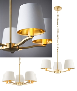 Brushed Satin Gold Chandelier with Shades