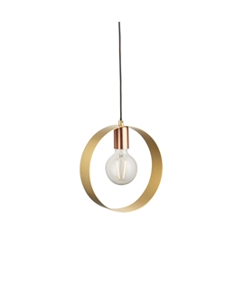 Metal Hoop Single Bare Bulb Pendant