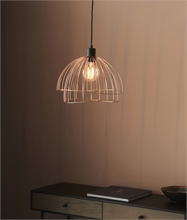 Non-Electric Copper Two Tier Wire Shade