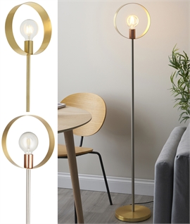 Metal Hoop Bare Bulb Floor Lamp