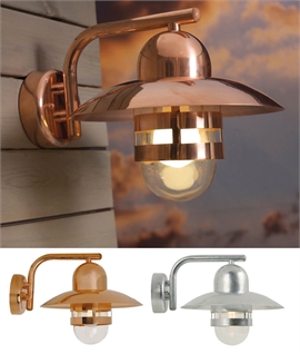 Stylish Coastal Wall Mounted Lantern - Low Glare