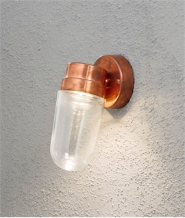 Modern Exterior LED Wall Light With Bell Jar Glass