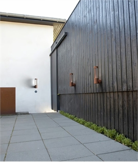 Modernistic Tall Slim Exterior LED Wall Light - Corten Finish