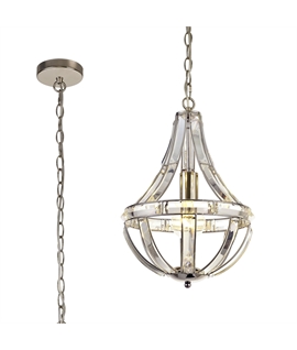 Courage Teardrop Pendant, 1 Light E27, Polished Nickel