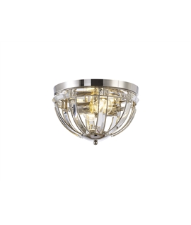 Courage Round Flush, 2 Light E27, Polished Nickel