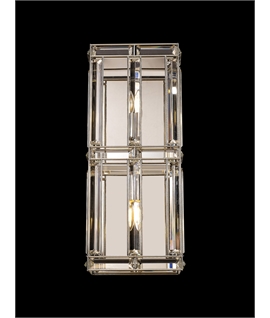 Courage Rectangular Wall Light, 2 Light E14, Polished Nickel