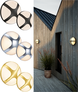 Modern Cross Design Exterior Flush Wall or Ceiling Light 