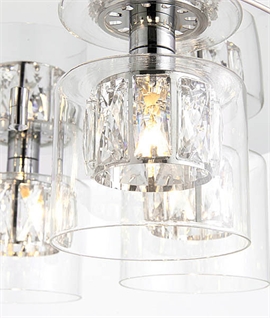 Stunning 5 Lamp Flush Ceiling Light