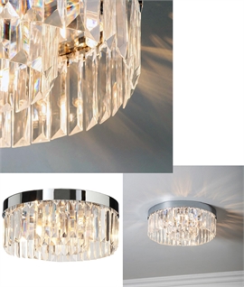 IP44 Crystal and Chrome Semi-Ceiling Light