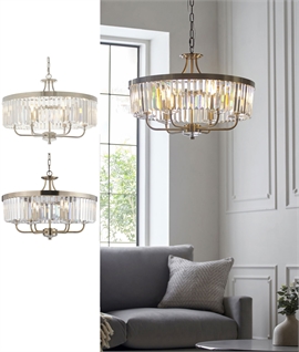 Hollywood Glam Sparkling Faceted Glass Chandelier