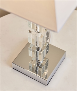 Elegant Chunky Table Lamp With Square Shade