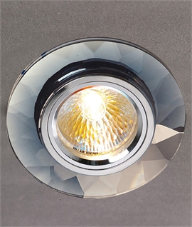 Chamfered Round Crystal Downlight - Clear or Spectrum
