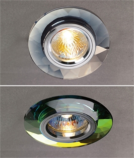 Chamfered Round Crystal Downlight - Clear or Spectrum