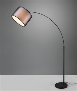 Organza Shade Arched Black Floor Lamp