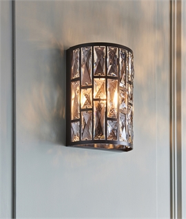 Curved Metal & High Quality Crystal Wall Light