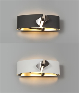 Slim Curved Design LED Wall Light - White or Black Lamp