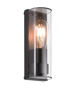 Anthracite Flush Mounted & Curved IP65 Exterior Wall Light