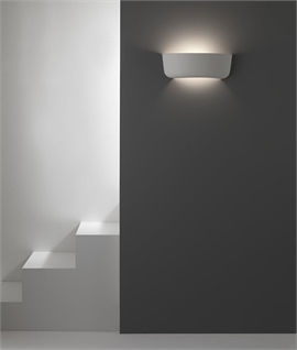 Soft-Styled Curvaceous Wall Light in White Bisque Ceramic - Lights Up and Down
