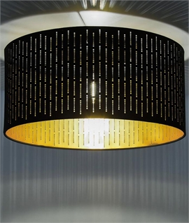 Black Cut-Out Round Flush Ceiling Light - Gold Interior