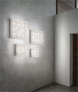 Cut Crystal & Chrome Square Wall Light - 4 Sizes
