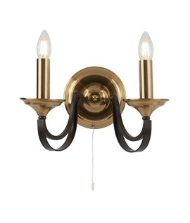 Dark Brown & Brown Metal Traditional Double Arm Light 