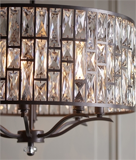 Timeless Chandelier Pendant With Crystal Drum Shade