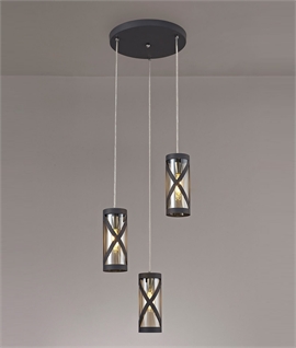 Cluster 3 Light Round Matt Grey Pendant