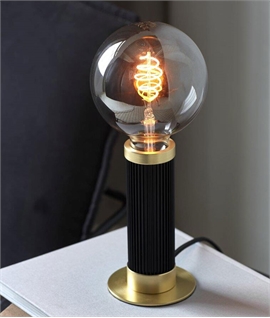 Black and Brass Bare Lamp Table Light