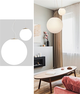 Frosted Glass Globe Pendant - Diameter 200mm or 400mm 