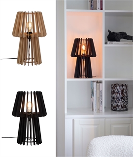Laser Cut Wooden Table Lamp - Silhouette Design